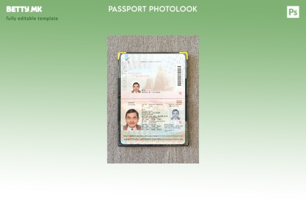 Модерен стил, пасошот на Антигва и Барбуда, го претставува шаблонот за фото изгл